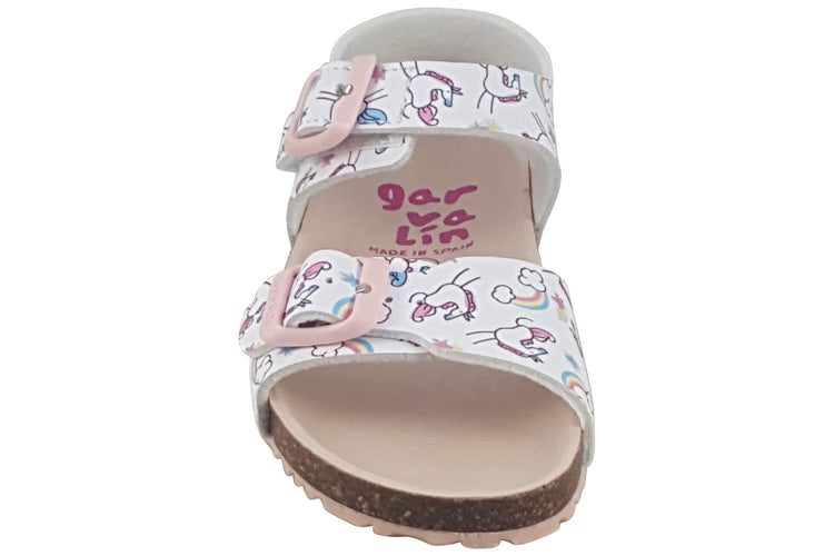 Garvalin BBy Unicorn Sdl 252463 White Multi Girls Sandals