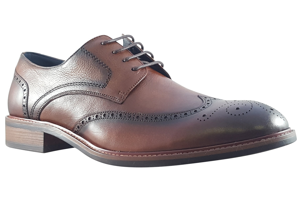 Paolo Vandini Leather Dress Shoe Paolo Vandini Poole Brown Leather Oxford Shoes | Fields  main image 2