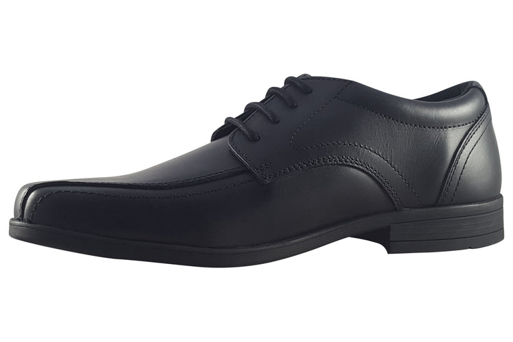 Term Footwear Edward Lace Up  Black Boys School Shoes (B)
