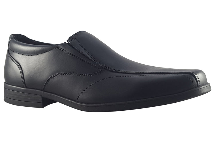 Term Footwear Harvey Slip On Black Boys School Shoes