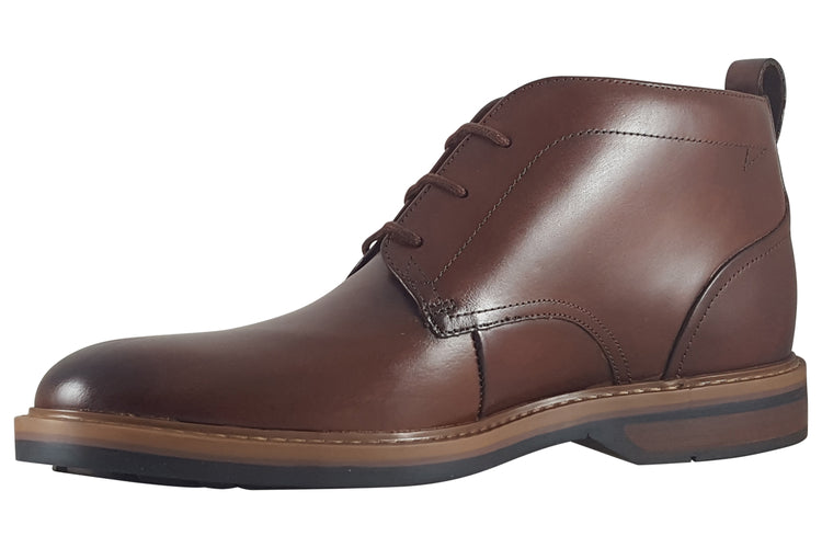 Clarks Aldwin Chukka Mid Tan Leather Mens Boots