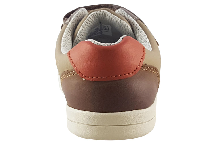 Clarks Den Stripe K Tan Combi Boys Shoes