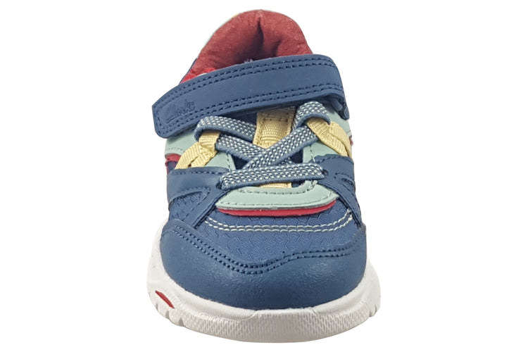 Clarks FeatherPace T Blue/Green Boys Sports