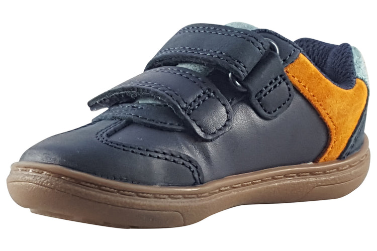 Clarks Flash Den T Navy Combi Boys First Shoes