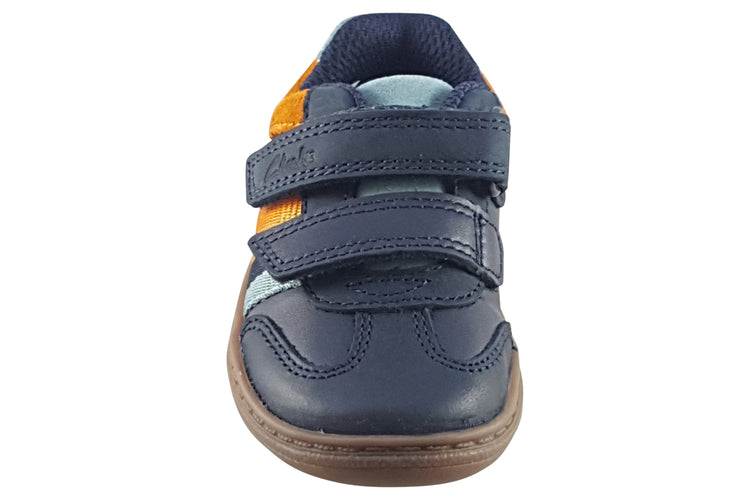 Clarks Flash Den T Navy Combi Boys First Shoes