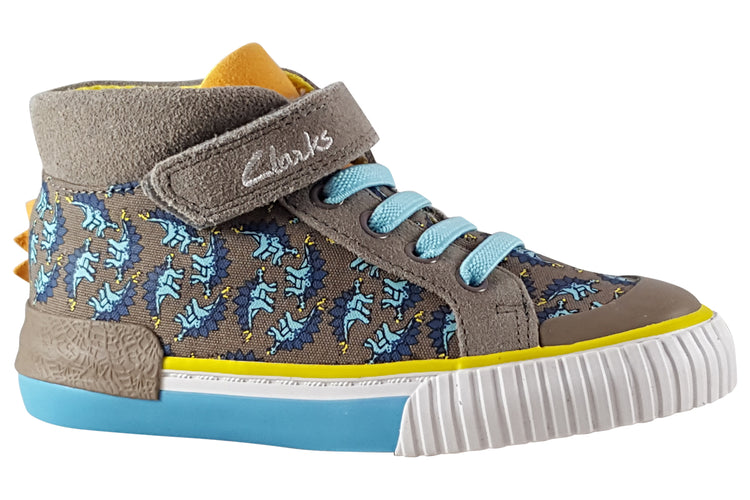 Clarks Foxing Roar Hi K Sage Combi Boys Canvas