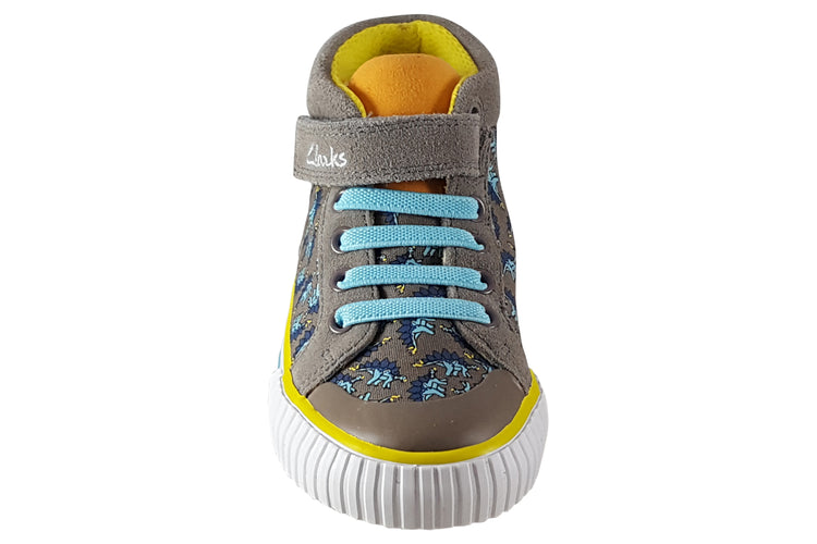 Clarks Foxing Roar Hi K Sage Combi Boys Canvas