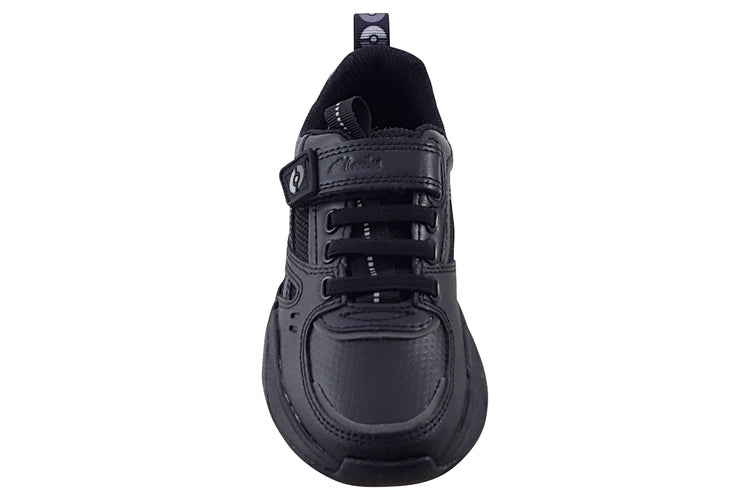 Clarks Grip Trade K Black Leather Boys School Shoes