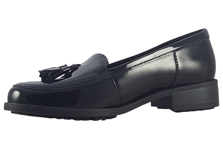 Clarks Havisham Edge Black Patent Womens Shoes