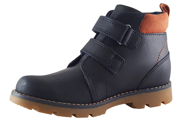 Clarks Heath Strap K Navy Boys Boots