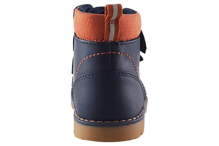 Clarks Heath Strap T Navy Boys Boots