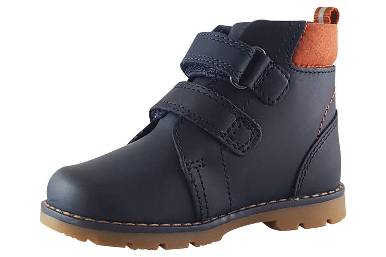 Clarks Heath Strap T Navy Boys Boots