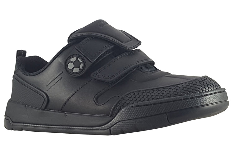 Clarks Laser Track K Black Leather Boys School Shoes