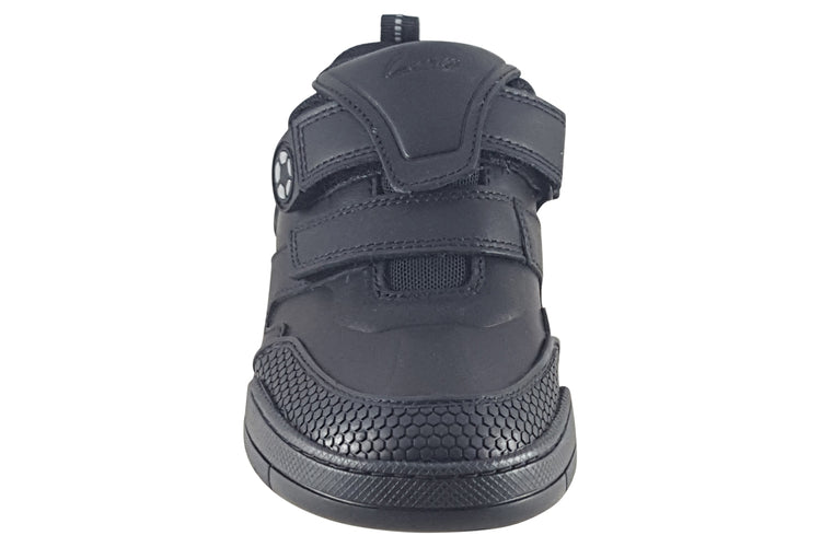 Clarks Laser Track K Black Leather Boys School Shoes