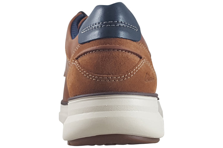 Clarks Mullan Moc Dark Tan Lea Mens Shoes