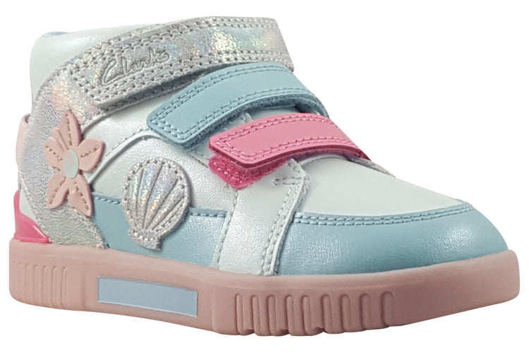 Clarks Oslo Play K. Light Blue Mult Girls Boots