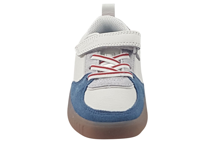 Clarks Oslo Vibe K White/Blue Boys Shoes