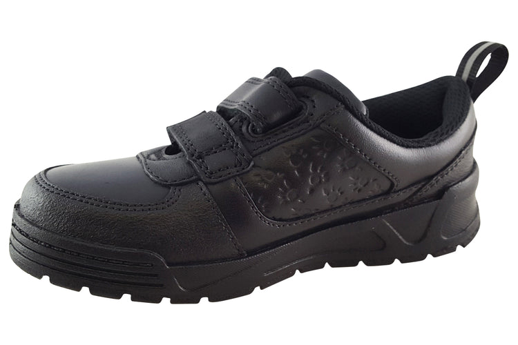 Clarks PalmerSteggy K Black Leather Boys School Shoes