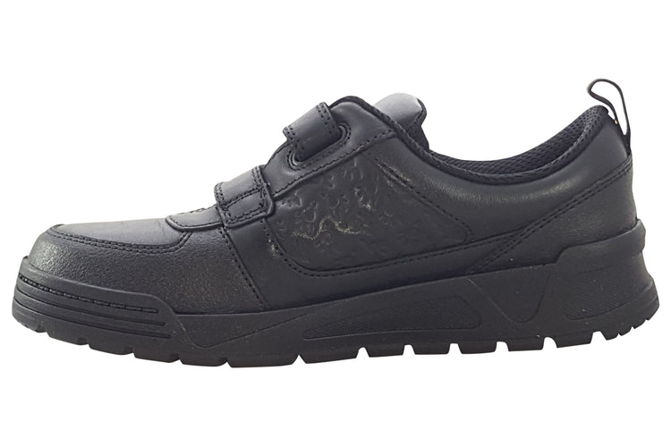 Clarks PalmerSteggy O Black Leather Boys School Shoes