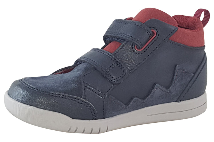 Clarks Rex Park T Navy Leather Boys Boots