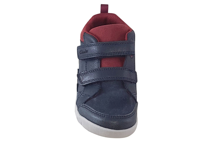 Clarks Rex Park T Navy Leather Boys Boots