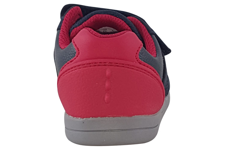 Clarks Rex Play T Navy/Red Leather Boys First Shoes