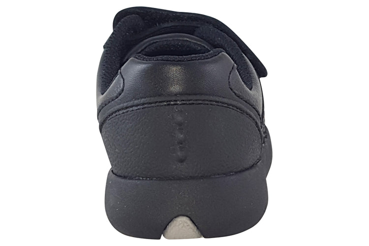 Clarks Rex Stride K Black Leather Boys School Shoes