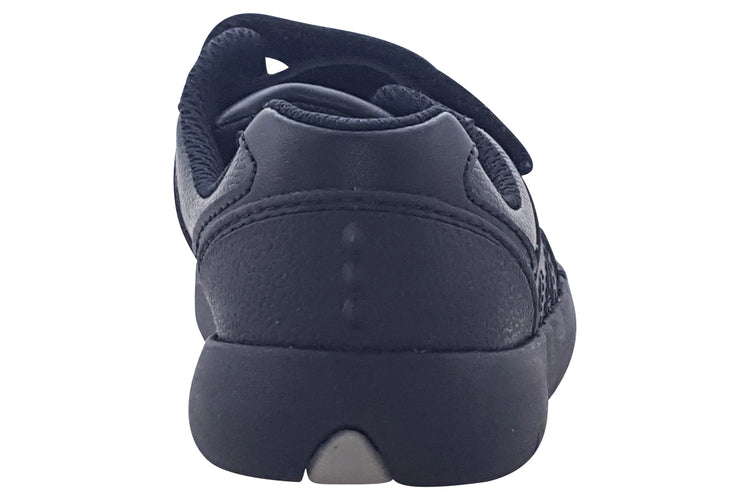 Clarks Rex Stride T Black Leather Boys School Shoes