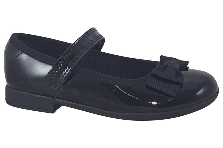 Clarks Scala Tap T Black Patent Girls School Shoes