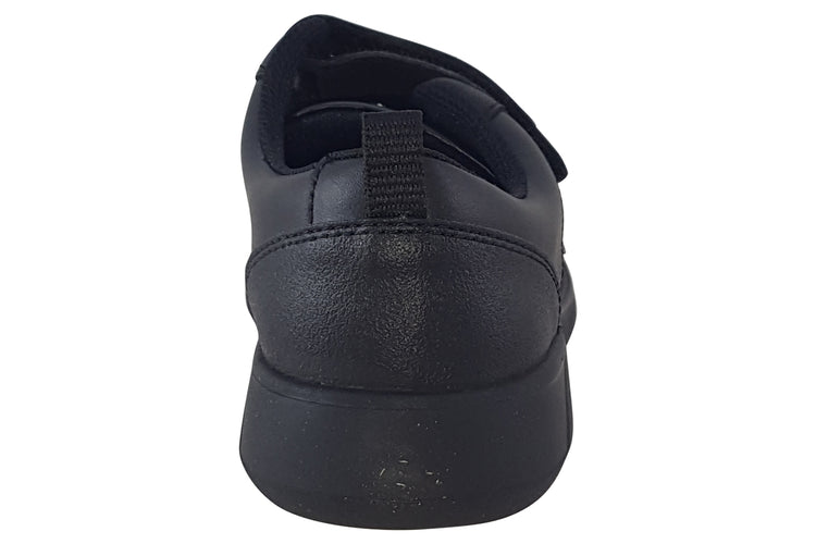 Clarks Scape Flare Y Black Leather Boys School Shoes