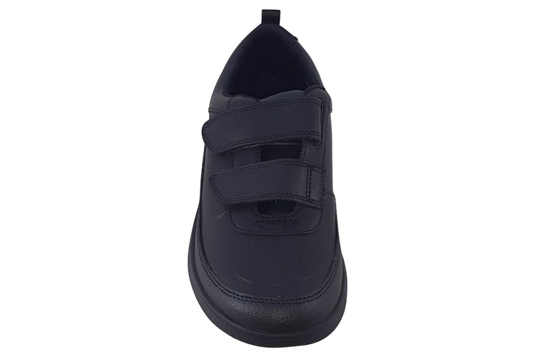 Clarks Scape Flare Y Black Leather Boys School Shoes