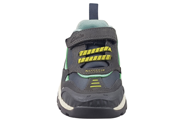 Clarks Steggy2 Park K Grey/Green Boys Shoes