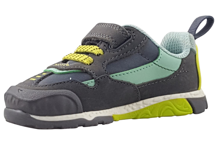 Clarks Steggy2 Park T Grey/Green Boys Shoes