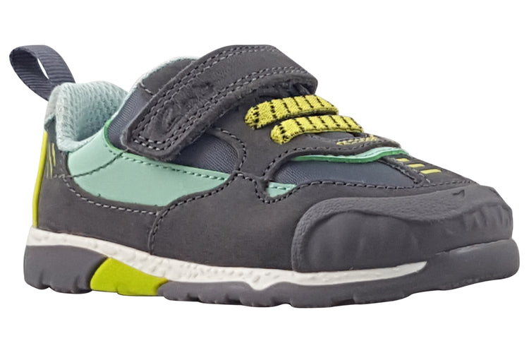 Clarks Steggy2 Park T Grey/Green Boys Shoes