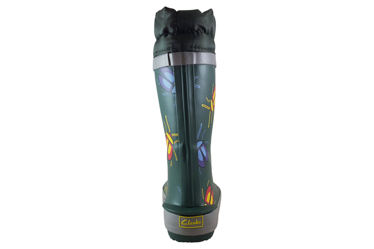Clarks Tarri Race K Khaki Combi Girls Wellingtons