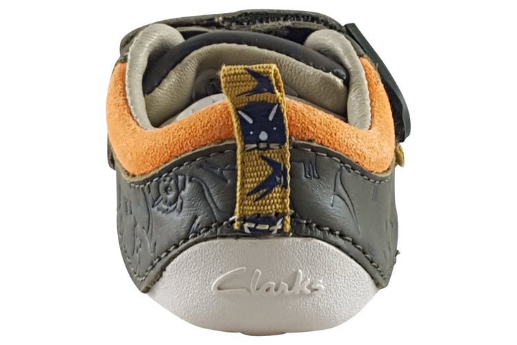 Clarks Tiny Rex T Khaki Interest Boys First Shoes