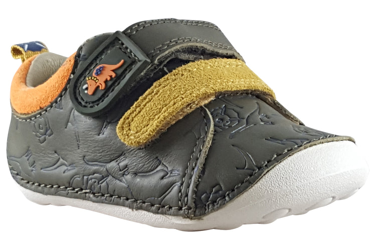 Clarks Tiny Rex T Khaki Interest Boys First Shoes