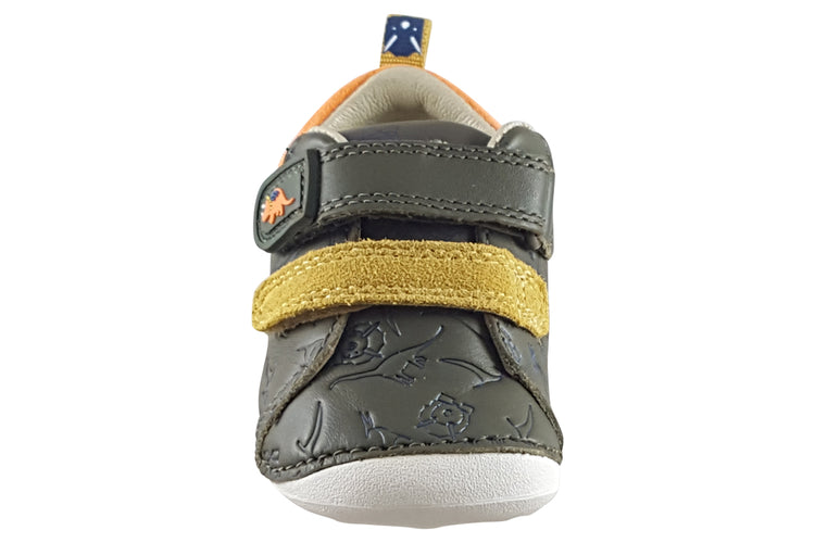 Clarks Tiny Rex T Khaki Interest Boys First Shoes