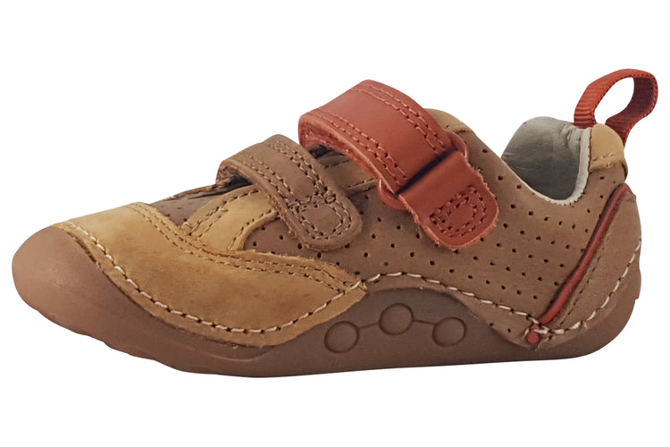Clarks Tiny Sky T Tan Combi Boys First Shoes