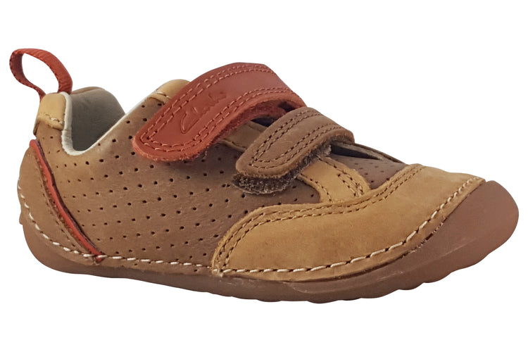 Clarks Tiny Sky T Tan Combi Boys First Shoes