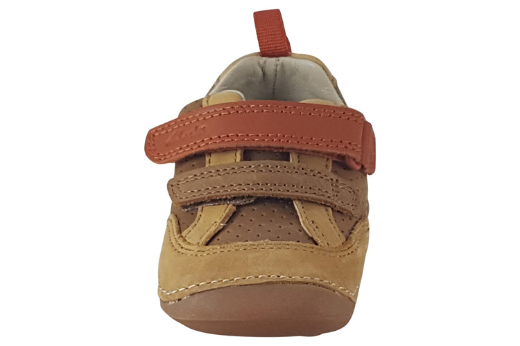 Clarks Tiny Sky T Tan Combi Boys First Shoes