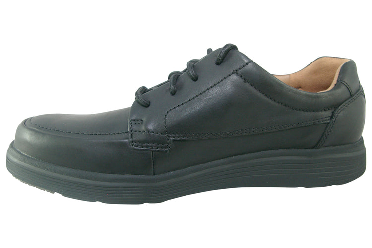 Clarks Un Abode Ease Black Leather Mens Shoes