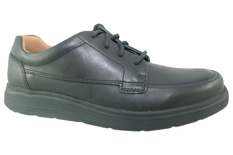 Clarks Un Abode Ease Black Leather Mens Shoes