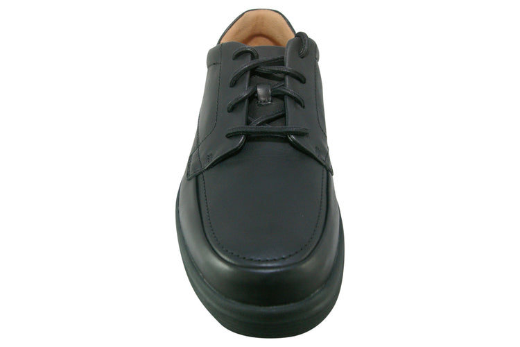 Clarks Un Abode Ease Black Leather Mens Shoes