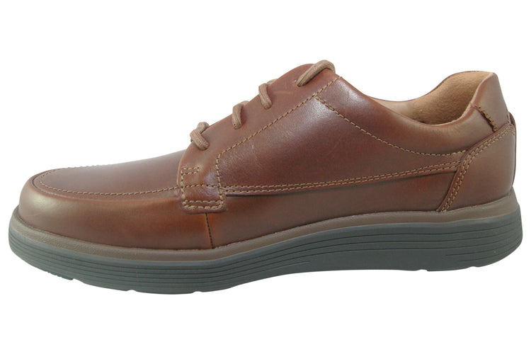Clarks Un Abode Ease Dark Tan Leather Mens Shoes