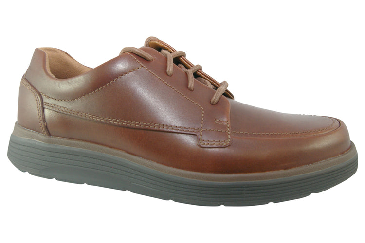 Clarks Un Abode Ease Dark Tan Leather Mens Shoes