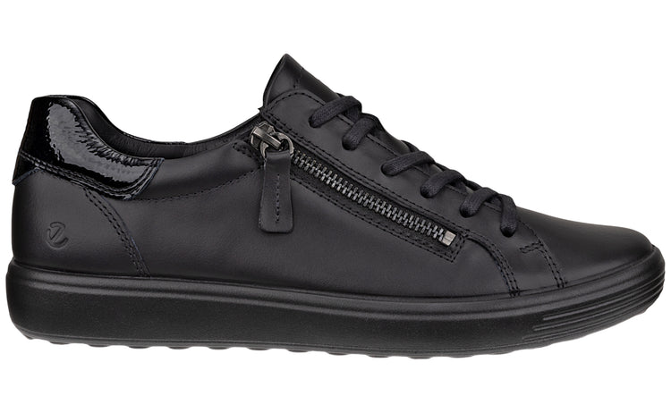 Ecco Soft VII Zip W 490553 Black Womens Fashion Trainers