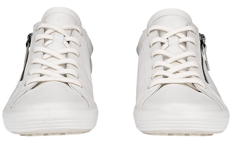 Ecco Soft VII Zip W 490553 White Womens Fashion Trainers