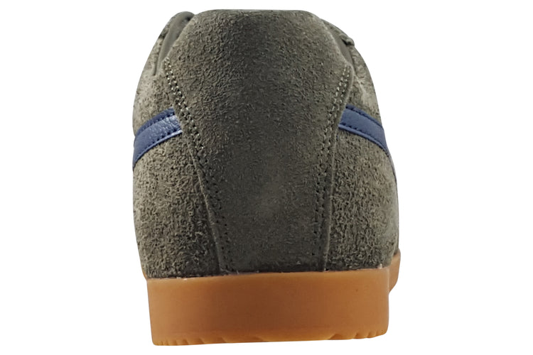Gola Harrier Suede CMA192 Khaki/Navy Mens Trainers