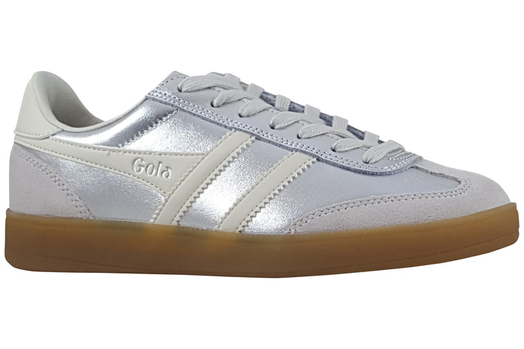 Gola Viper Metallic CLB783 Silver/Off White/Gum Womens Fashion Trainers